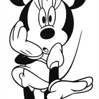 Desenho de Minnie assustada para colorir