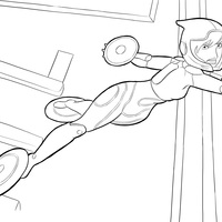 Desenho de Gogo Tomago correndo para colorir