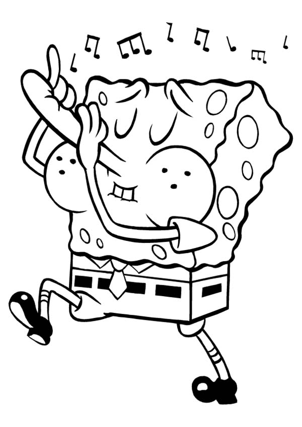 Desenho De Bob Esponja Tocando Flauta Para Colorir Tudodesenhos My