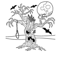Desenho de Árvore do terror para colorir