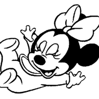 Desenho de Minnie baby sorrindo para colorir