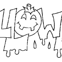 Desenho de Palavra Halloween para colorir