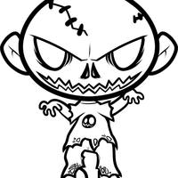 Desenho de Zumbi do terror para colorir