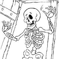 Desenho de Esqueleto assustado para colorir