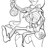 Desenho de Esqueleto bêbado para colorir