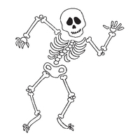 Desenho de Esqueleto dançando para colorir