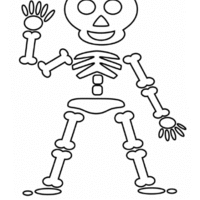 Desenho de Esqueleto de criança para colorir