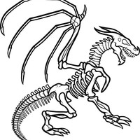 Desenho de Esqueleto de dragão para colorir