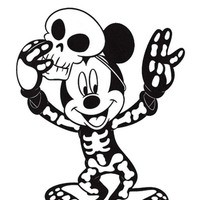 Desenho de Esqueleto do Mickey Mouse para colorir