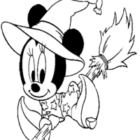 Desenho de Minnie bruxinha para colorir