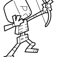 Desenho de Esqueleto Minecraft para colorir