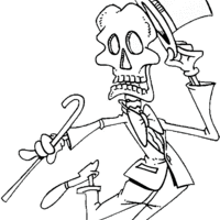 Desenho de Esqueleto idoso para colorir