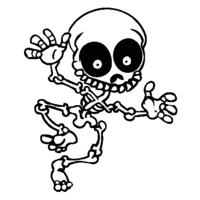 Desenho de Esqueleto pequeno para colorir