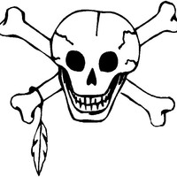 Desenho de Esqueleto perigo para colorir
