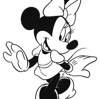 Desenho de Minnie caminhando para colorir