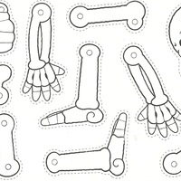 Desenho de Montar esqueleto para colorir