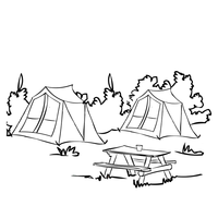 Desenho de Barracas de acampamento para colorir