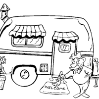 Desenho de Homem limpando trailer para colorir