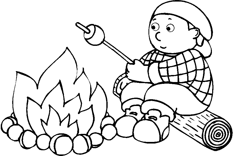 Desenho de Fogo de acampamento para colorir - Tudodesenhos