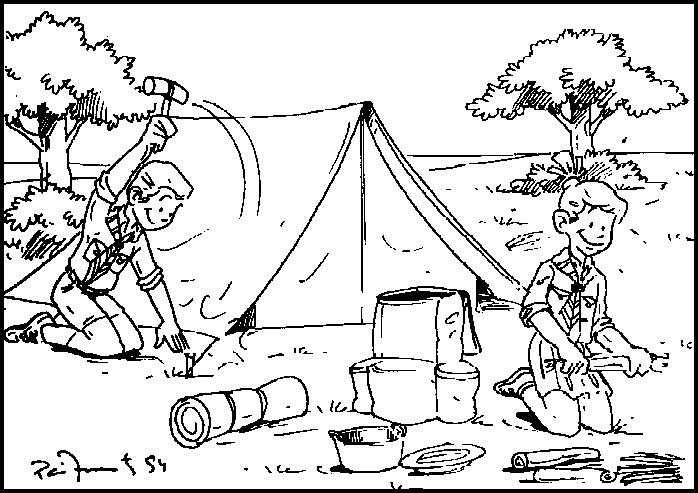Menino no acampamento