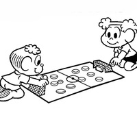 Desenho de Xaveco e Humberto no jogo de botão para colorir