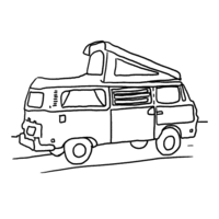 Desenho de Trailer para acampar para colorir