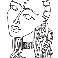 Desenho de Linda mulher africana para colorir