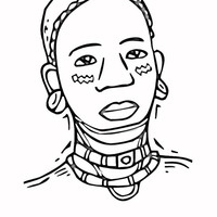 Desenho de Rosto de mulher africana para colorir