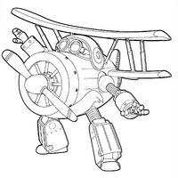 Desenho de Albert Super Wings voando para colorir