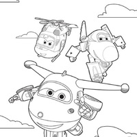 Desenho de Personagens de Super Wings para colorir