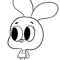 Desenho de Anais, amiga de Gumball para colorir