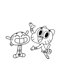 Desenho de Gumball jogando game para colorir - Tudodesenhos