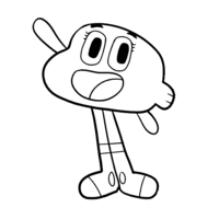 Desenho de Gumball feliz para colorir