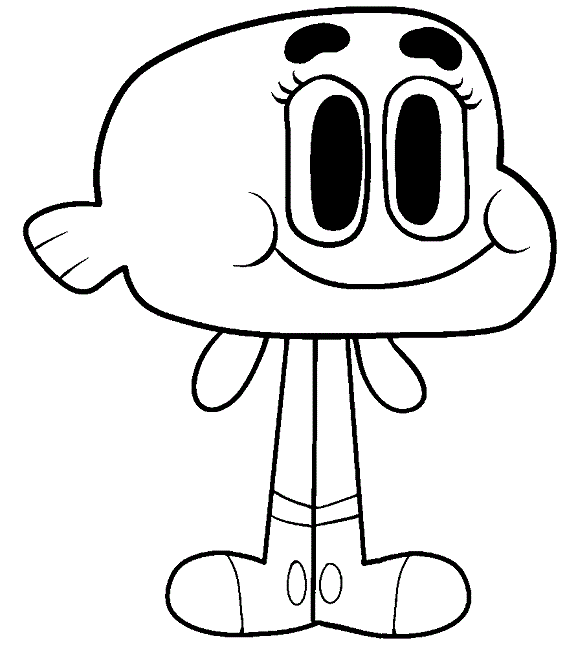 Desenho de Gumball jogando game para colorir - Tudodesenhos