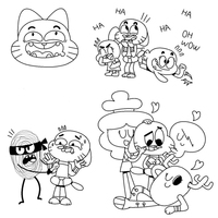 Desenho de Vários amigos de Gumball para colorir