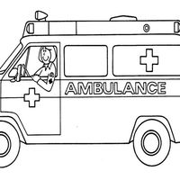 Desenho de Carro de ambulância para colorir