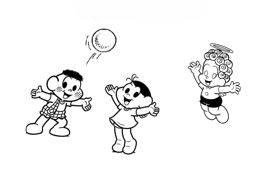 Turma da Monica Chiquinho e Rosinha❤ Colorir Desenhos da Turma da Mônica  Crianças brincando Cartoons 