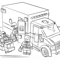 Desenho de Ambulância Lego para colorir
