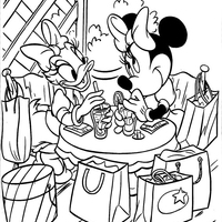 Desenho de Minnie e Margarida para colorir