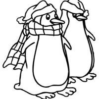 Desenho de Dois pinguins para colorir