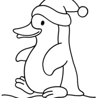 Desenho de Pinguim de Natal para colorir