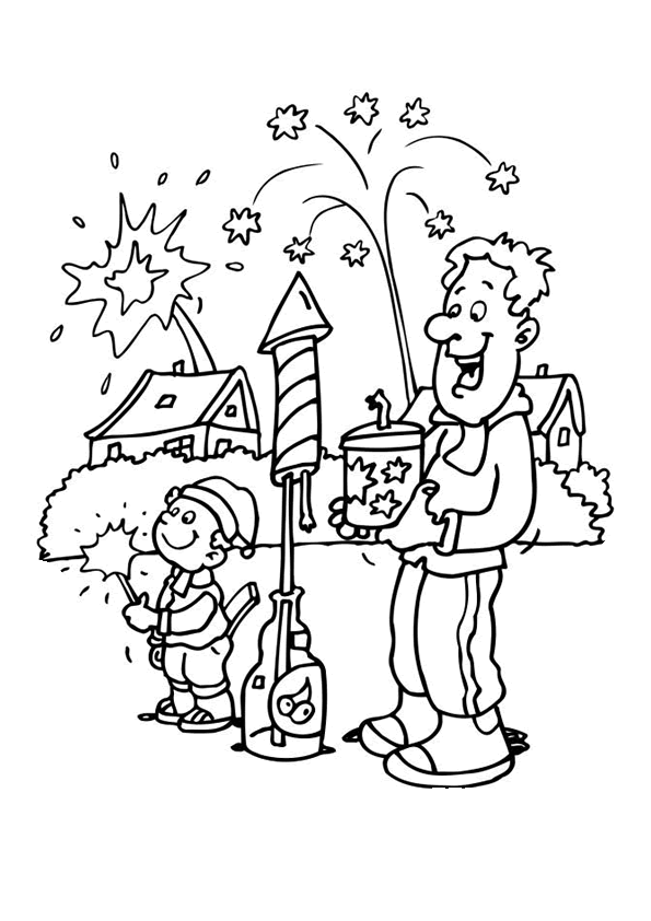 Desenho de Fogos de artifício para colorir