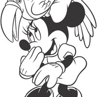 Desenho de Minnie e tucano para colorir