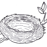 Desenho de Ninho de passarinho para colorir