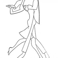 Desenho de Casal dançando tango para colorir