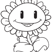 Desenho de Girassol de Plants vs Zombies para colorir