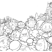 Desenho de Plantas de Plants vs Zombies para colorir