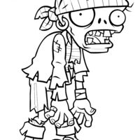 Desenho de Zumbi genérico de Plants vs Zombies para colorir