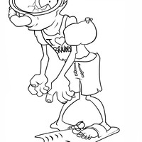 Desenho de Zumbi mergulhador de Plants vs Zombies para colorir