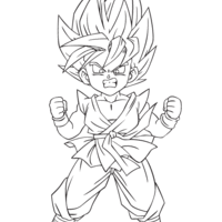 Desenho de Goku criança para colorir